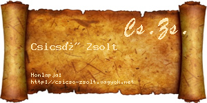 Csicsó Zsolt névjegykártya